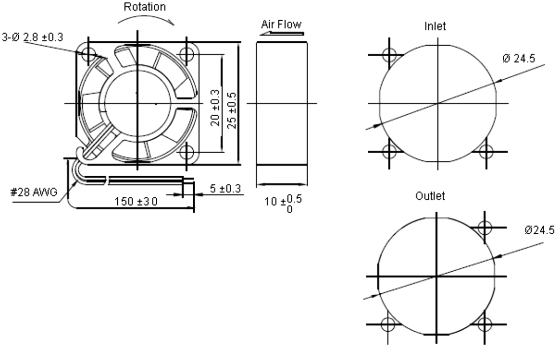 מאוורר לאלקטרוניקה מולטיקומפ MULTICOMP 5VDC FAN MC36303